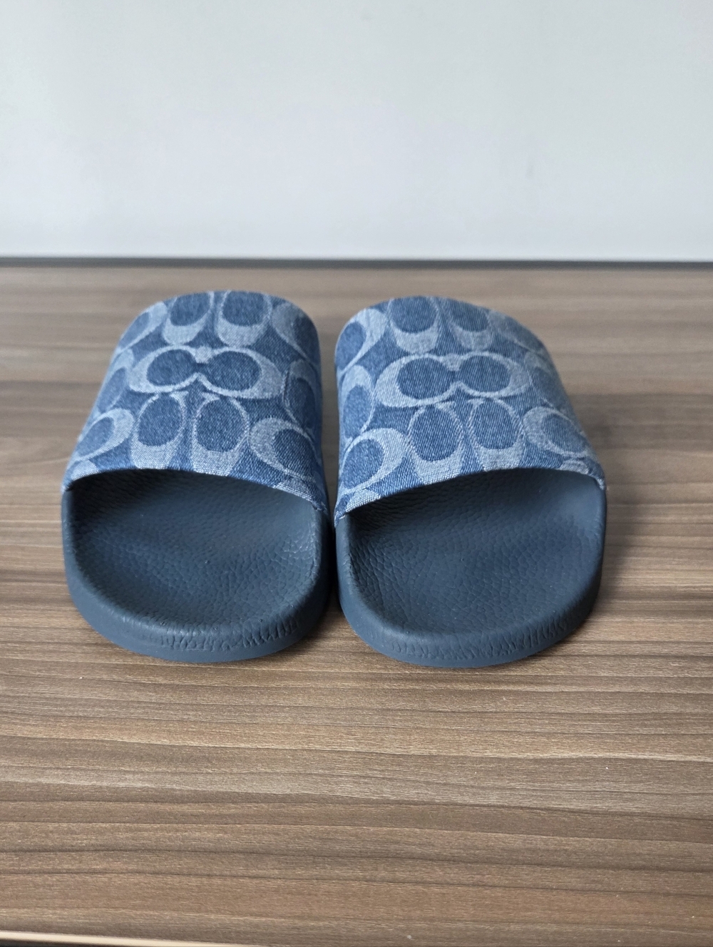 COACH Udele Denim Signature Jacquard Slides - Picture 2 of 5